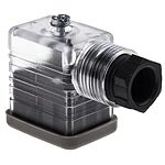 RS PRO 2P+E DIN 43650 B, Female Solenoid Valve Connector with Indicator Light, 110 V ac Voltage