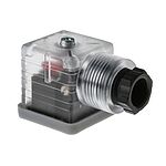 RS PRO 3P+E DIN 43650 A, Female Solenoid Valve Connector,  with Indicator Light, 24 V dc Voltage