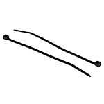 RS PRO Cable Tie, Sub Miniature, 71mm x 1.6 mm, Black Nylon, Pk-100
