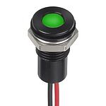 RS PRO Green Panel Mount Indicator, 1.8 → 3.3V dc, 8mm Mounting Hole Size, Lead Wires Termination, IP67