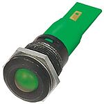 RS PRO Green Panel Mount Indicator, 16mm Mounting Hole Size, Solder Tab Termination