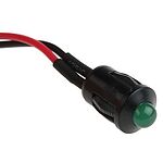 RS PRO Green Panel Mount Indicator, 24V dc, 8mm Mounting Hole Size, Lead Wires Termination