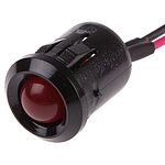 RS PRO Red Flashing LED Panel Mount Indicator, 24V dc, 12mm Mounting Hole Size, Lead Wires Termination