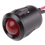 RS PRO Red Flashing LED Panel Mount Indicator, 24V dc, 14mm Mounting Hole Size, Lead Wires Termination