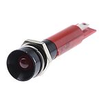 RS PRO Red Flashing LED Panel Mount Indicator, 24V dc, 8mm Mounting Hole Size, Solder Tab Termination