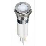 RS PRO White Panel Mount Indicator, 12V dc, 12mm Mounting Hole Size, Faston, Solder Lug Termination, IP67