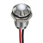 RS PRO White Panel Mount Indicator, 24V dc, 8mm Mounting Hole Size, Lead Wires Termination, IP67