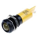 RS PRO Yellow Panel Mount Indicator, 48 → 65V dc, 14mm Mounting Hole Size