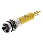 RS PRO Yellow Panel Mount Indicator, 8mm Mounting Hole Size, Solder Tab Termination, IP67