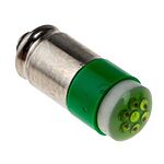 RS PRO Green LED Indicator Lamp, 28V dc, Midget Groove Base, 6mm Diameter, 35mcd