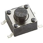 Black Tactile Switch, SPST 50 mA @ 12 V dc 1.6mm Surface Mount