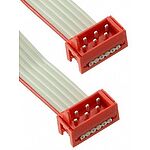 TE Connectivity 1.27mm 6 Way Male Micro-MaTch IDC to Male Micro-MaTch IDC Flat Ribbon Cable, Grey Sheath, 200.5mm Length