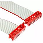 TE Connectivity 1.27mm 12 Way Male Micro-MaTch IDC to Male Micro-MaTch IDC Flat Ribbon Cable, Grey Sheath, 200.5mm