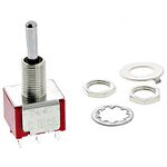 TE Connectivity Toggle Switch, Panel Mount, (On)-Off-(On), DPDT, Solder Terminal