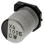Nichicon 100uF Aluminium Electrolytic Capacitor 25V dc, Surface Mount - UCW1E101MCL1GS
