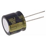 Panasonic 560uF Aluminium Electrolytic Capacitor 50V dc, Radial, Through Hole - EEUFC1H561S
