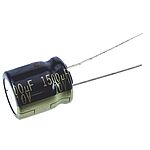 Panasonic 1500uF Aluminium Electrolytic Capacitor 10V dc, Radial, Through Hole - EEUFK1A152S