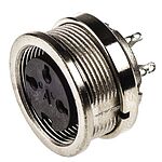Amphenol Socapex C 091 D Series, 3 Pole Din Socket Socket, 5A, 300 V ac/dc IP67, Screw On