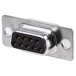 Amphenol ICC FCE17 9 Way Panel Mount D-sub Connector Socket, 2.74mm Pitch