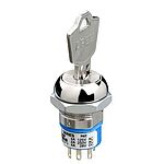 Keylock Switch, 4 A 3-Way Flat-Key