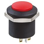Apem Illuminated Push Button Switch, Panel Mount, DPDT, 24.2mm Cutout, Red LED, 12V dc