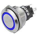 EAO 82 Series Illuminated Momentary Push Button Switch, Panel Mount, SPDT, 22.3mm Cutout, Blue LED, 240V, IP65, IP67
