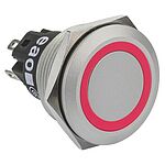 EAO 82 Series Illuminated Momentary Push Button Switch, Panel Mount, SPDT, 22.3mm Cutout, Red LED, 240V, IP65, IP67