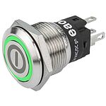 EAO 82 Series Illuminated Momentary Push Button Switch, Panel Mount, SPDT, 19mm Cutout, Green LED, 240V, IP65, IP67