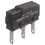 Panasonic Pin Plunger Micro Switch, Tab Terminal, 100 mA @ 30 V dc, SP-CO