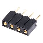 Samtec, SSA 2.54mm Pitch 4 Way 1 Row Straight PCB Socket, Through Hole, Solder Termination