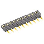 Samtec, SLW 2.54mm Pitch 10 Way 1 Row Straight PCB Socket, Through Hole, Solder Termination