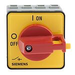 Siemens 3P Pole Panel Mount Isolator Switch - 16A Maximum Current, 7.5kW Power Rating, IP65