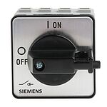 Siemens 3P+N Pole Panel Mount Isolator Switch - 16A Maximum Current, 7.5kW Power Rating, IP65