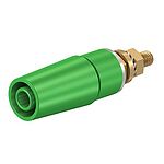 Staubli 4 mm Green Female Banana Socket - Bolt Termination, 600V, 32A