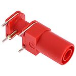 Staubli 4 mm Red Female Banana Socket - Solder Termination, 1000V, 24A