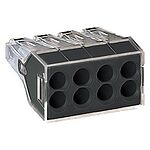 Wago 8-Way Terminal Block Connector, 24A, Push In Terminals, Cable Mount