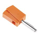 Wago 4 mm Orange Male Banana Plug - Cage Clamp Termination, 42V, 20A