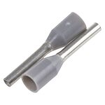 Weidmuller Insulated Crimp Bootlace Ferrule, 8mm Pin Length, 1.2mm Pin Diameter, 0.75mm² Wire Size, Grey