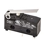 ZF Short Lever Micro Switch, Through Hole Terminal, 6 A @ 250 V ac, SPDT
