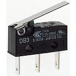 ZF Hinge Lever Micro Switch, Tab Terminal, 100 mA @ 30 V dc, SPDT