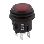 ZF Illuminated Latching Push Button Switch, Panel Mount, DPST, 20.2mm Cutout, 125V ac, IP65