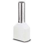 Phoenix Contact, AI-TWIN2X 0.5 - 8 WH Insulated Bootlace Ferrule Kit, 8mm Pin Length, 1.5mm Pin Diameter, White