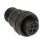 Amphenol, MS3106A 4 Way Cable Mount MIL Spec Circular Connector, Socket Contacts,Shell Size 14S, Screw Coupling,