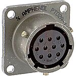 Amphenol, PT 10 Way Panel Mount MIL Spec Circular Connector Receptacle, Socket Contacts,Shell Size 12, Bayonet,