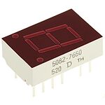 5082-7650 Broadcom 7-Segment LED Display, CA Red 1.1 mcd LH DP 10.9mm