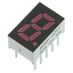 HDSP-U211 Broadcom 7-Segment LED Display, CA Red 5.4 mcd RH DP 8mm