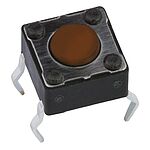 Brown Button Tactile Switch, SPST 50 mA @ 12 V dc 0.8mm