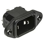 Bulgin C14 Panel Mount IEC Connector Male, 10A, 250 V