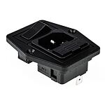 Bulgin C14 Panel Mount IEC Connector Male, 10A, 250 V, Fuse Size 5 x 20mm