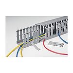 HTWD-PW Grey Slotted Panel Trunking - Open Slot, W80 mm x D100mm, L2m, PVC (181-10329 HTWD-PW-80X100-PVC-GY)